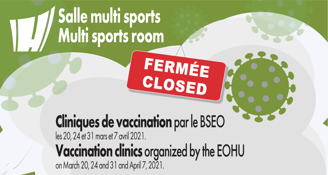 Salle multi Sports fermée vaccination REV1 bil