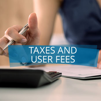 Taxes and user fees.